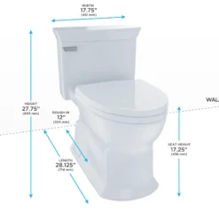 TOTO Eco Soire One-Piece Elongated 1.28 GPF Universal Height Skirted Toilet, Ebony Black, Vitreous China, MS964214CEF#51