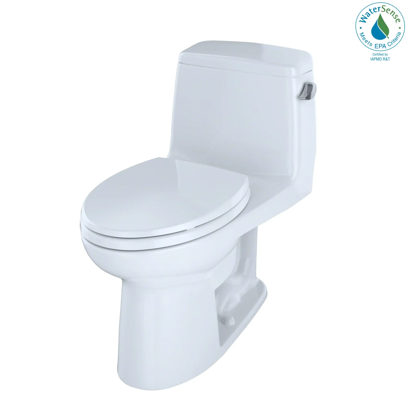 TOTO Eco UltraMax One-Piece Elongated 1.28 GPF ADA Compliant Toilet with Right-Hand Trip Lever, Cotton White, Vitreous China, MS854114ELR#01