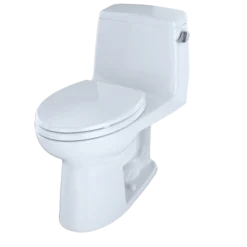TOTO Eco UltraMax One-Piece Elongated 1.28 GPF ADA Compliant Toilet with Right-Hand Trip Lever, Cotton White, Vitreous China, MS854114ELR#01