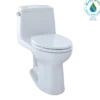 TOTO Eco UltraMax One-Piece Elongated 1.28 GPF Toilet with CEFIONTECT, Cotton White, Vitreous China, MS854114EG#01