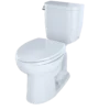TOTO Entrada Two-Piece Elongated 1.28 GPF Universal Height Toilet, Cotton White, Vitreous China, CST244EF#01