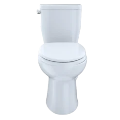 TOTO Entrada Two-Piece Elongated 1.28 GPF Universal Height Toilet, Cotton White, Vitreous China, CST244EF#01