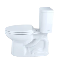 TOTO Entrada Two-Piece Elongated 1.28 GPF Universal Height Toilet, Cotton White, Vitreous China, CST244EF#01