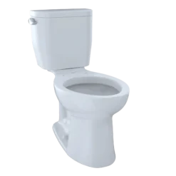 TOTO Entrada Two-Piece Elongated 1.28 GPF Universal Height Toilet, Cotton White, Vitreous China, CST244EF#01