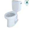 TOTO Entrada Two-Piece Elongated 1.28 GPF Universal Height Toilet with Right-Hand Trip Lever, Cotton White, Vitreous China, CST244EFR#01