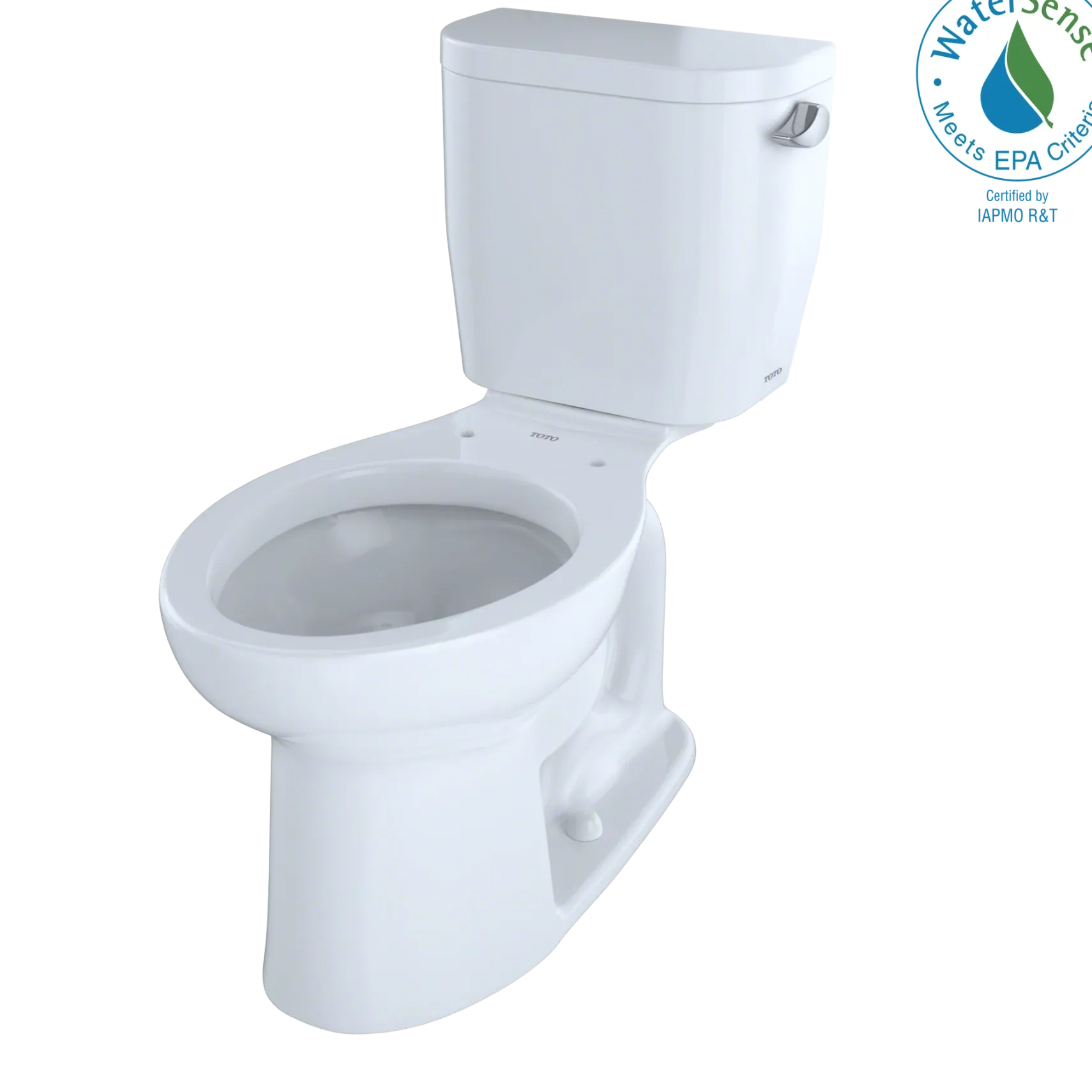 TOTO Entrada Two-Piece Elongated 1.28 GPF Universal Height Toilet with Right-Hand Trip Lever, Cotton White, Vitreous China, CST244EFR#01