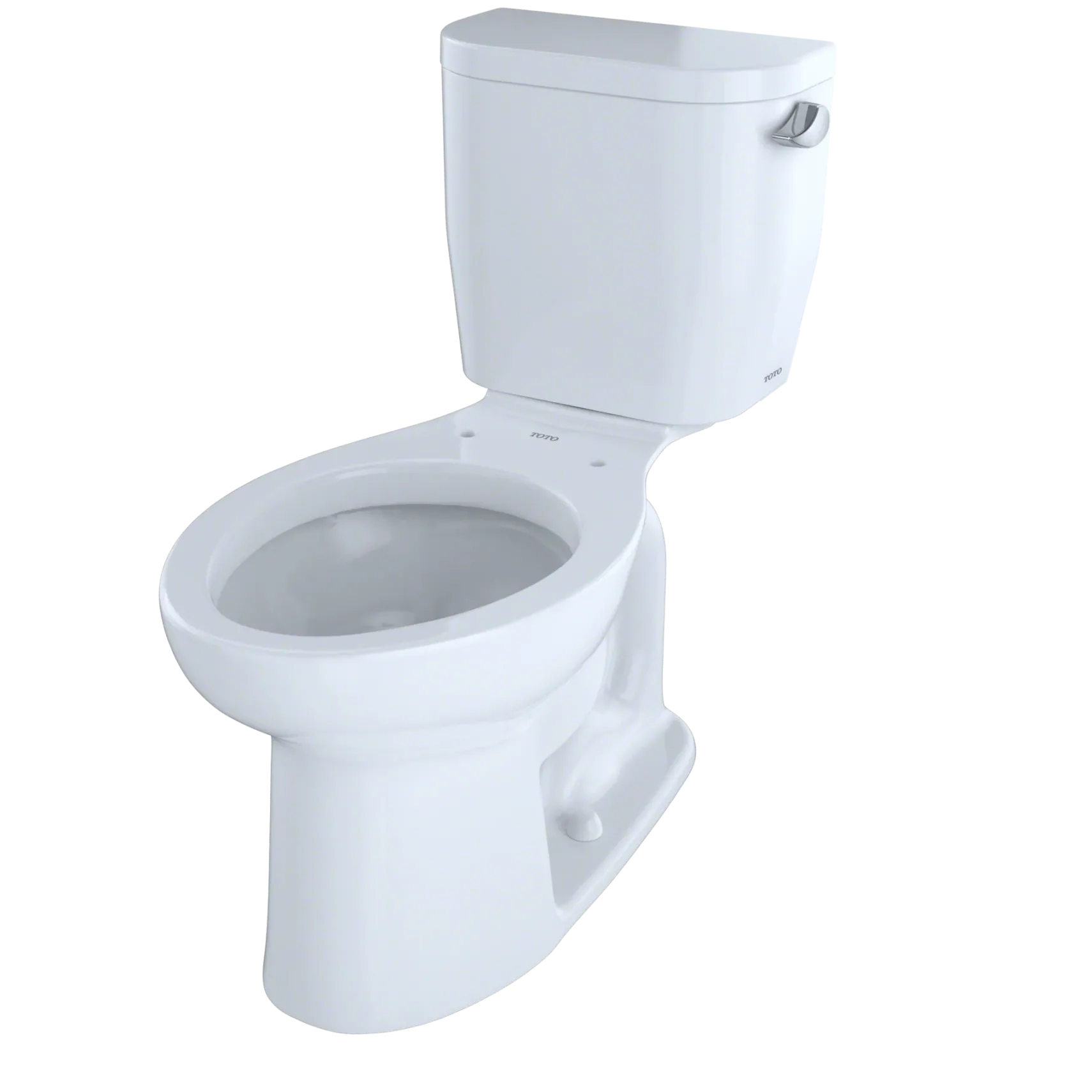 TOTO Entrada Two-Piece Elongated 1.28 GPF Universal Height Toilet with Right-Hand Trip Lever, Cotton White, Vitreous China, CST244EFR#01