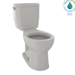TOTO Entrada Two-Piece Round 1.28 GPF Universal Height Toilet, Sedona Beige, Vitreous China, CST243EF#12