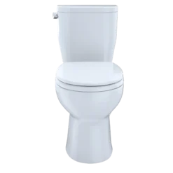 TOTO Entrada Two-Piece Round 1.28 GPF Universal Height Toilet, Cotton White, Vitreous China, CST243EF#01