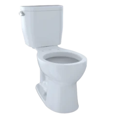 TOTO Entrada Two-Piece Round 1.28 GPF Universal Height Toilet, Cotton White, Vitreous China, CST243EF#01