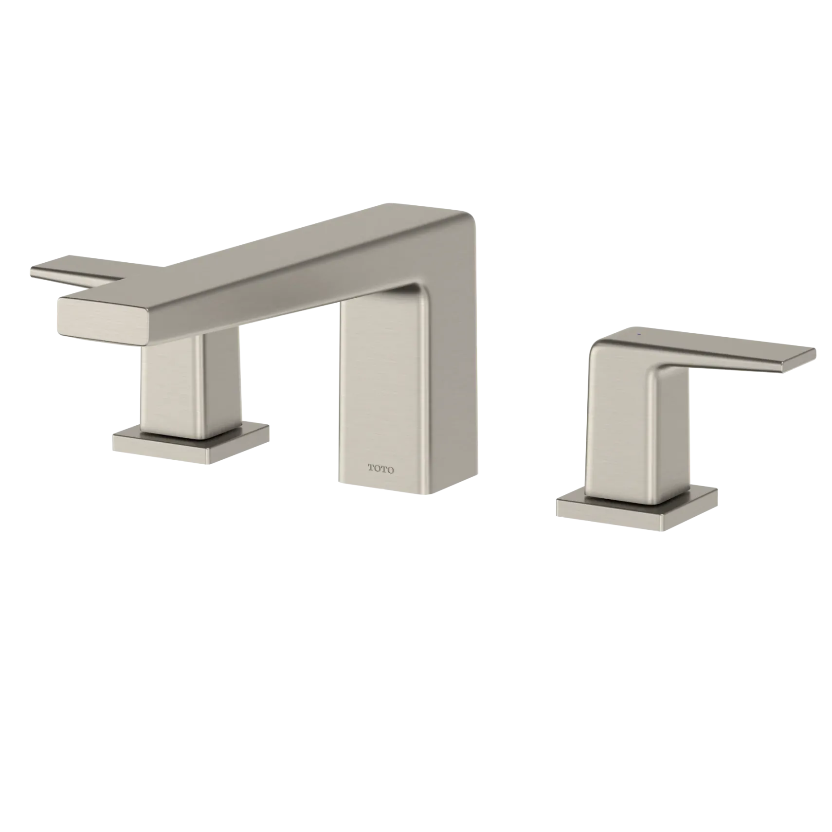 TOTO GB Two-Handle Deck-Mount Roman Tub Filler Trim, Brushed Nickel, Brass, TBG10201U#BN