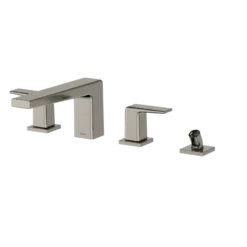 TOTO GB Two-Handle Deck-Mount Roman Tub Filler Trim with Handshower, Polished Nickel, Brass, TBG10202U#PN