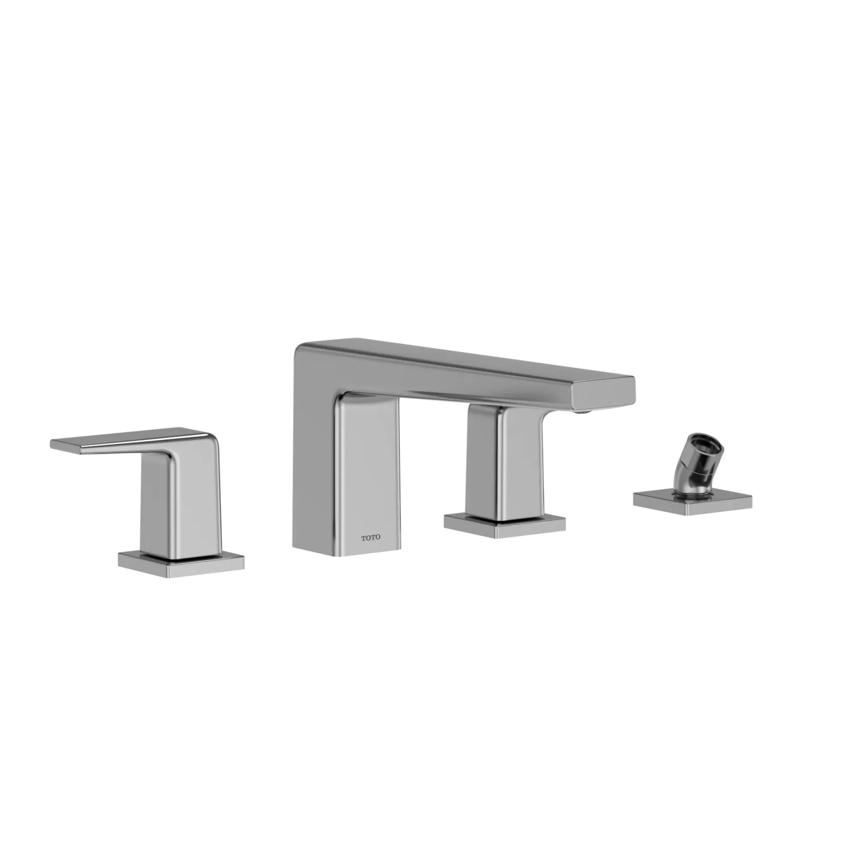TOTO GB Two-Handle Deck-Mount Roman Tub Filler Trim with Handshower, Polished Chrome, Brass, TBG10202U#CP