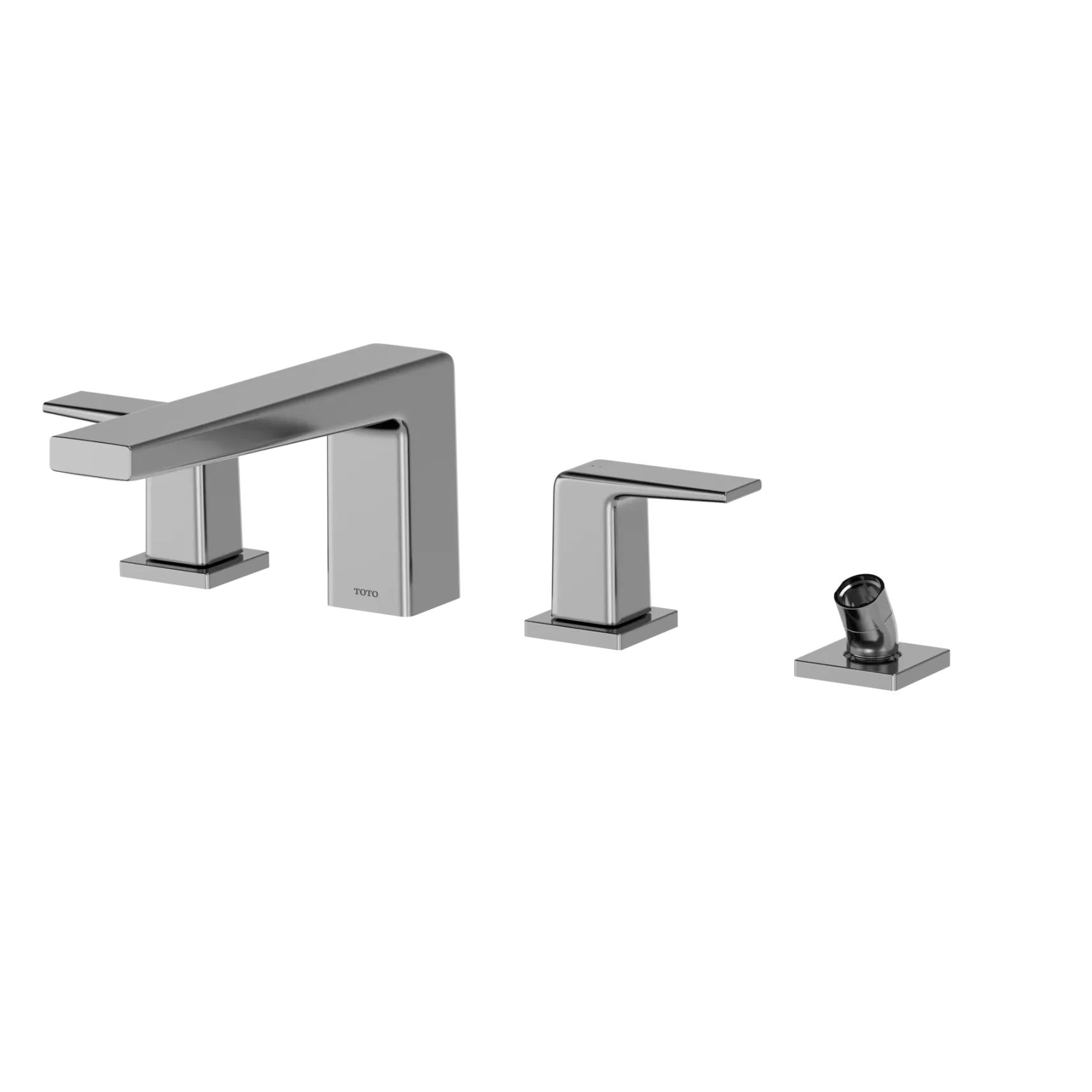 TOTO GB Two-Handle Deck-Mount Roman Tub Filler Trim with Handshower, Polished Chrome, Brass, TBG10202U#CP