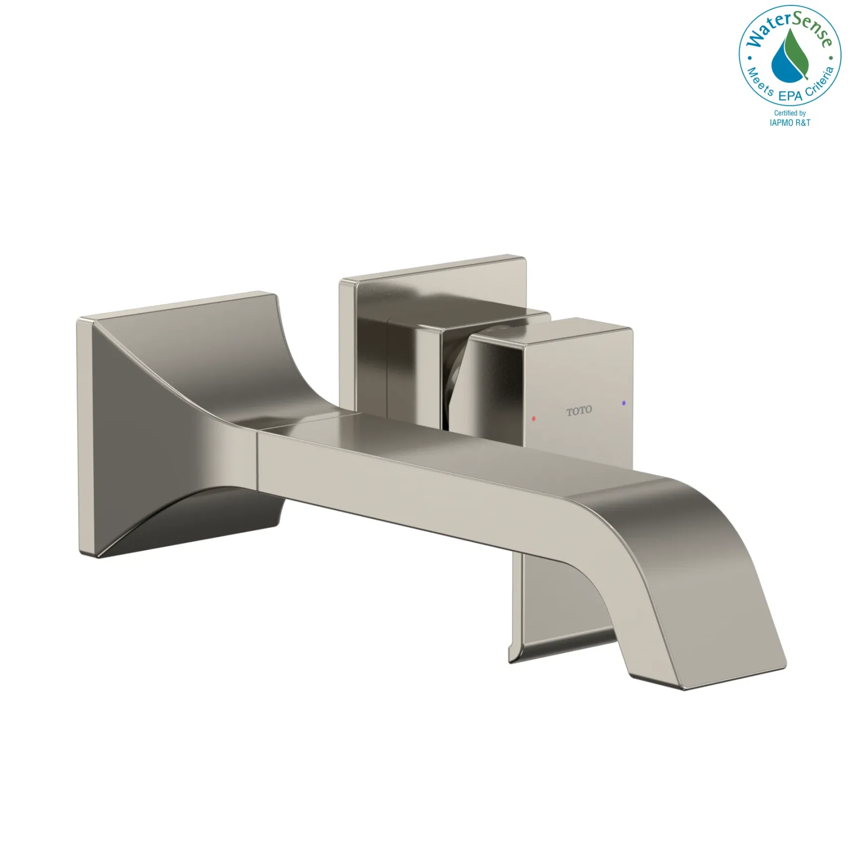 TOTO GC 1.2 GPM Wall-Mount Single-Handle Long Bathroom Faucet with COMFORT GLIDE Technology, Polished Nickel, Brass, TLG08308U#PN
