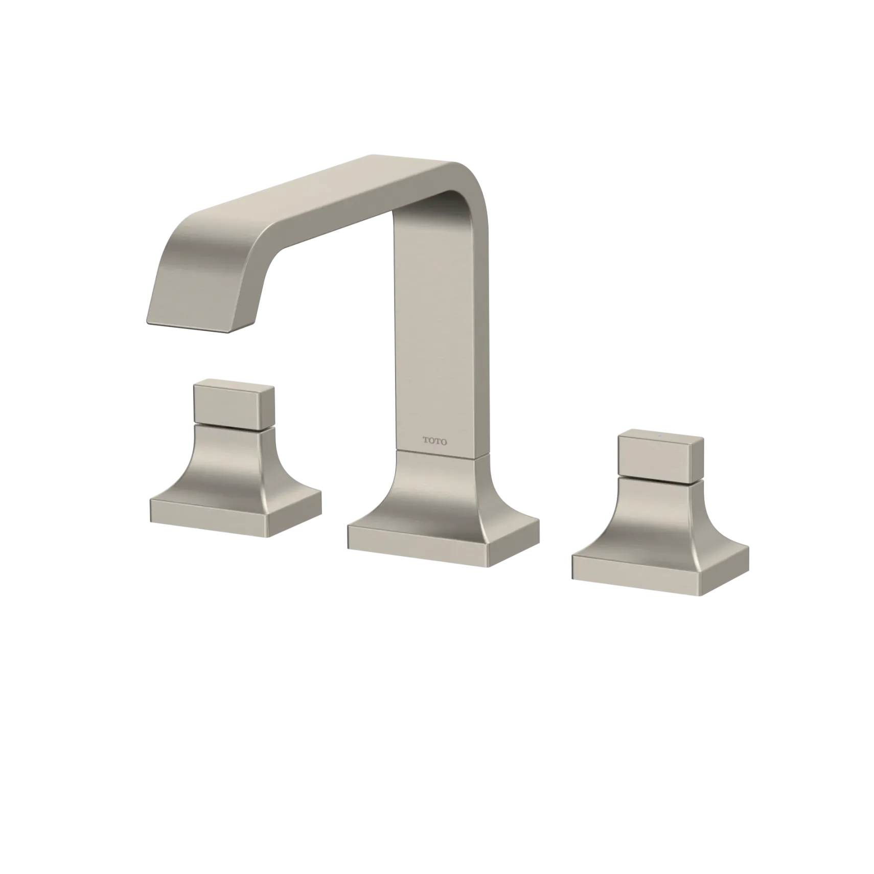 TOTO GC Two-Handle Deck-Mount Roman Tub Filler Trim, Brushed Nickel, Brass, TBG08201U#BN