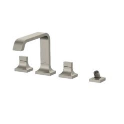 TOTO GC Two-Handle Deck-Mount Roman Tub Filler Trim with Handshower, Brushed Nickel, Brass, TBG08202U#BN