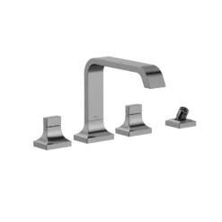 TOTO GC Two-Handle Deck-Mount Roman Tub Filler Trim with Handshower, Polished Chrome, Brass, TBG08202U#CP
