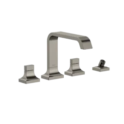 TOTO GC Two-Handle Deck-Mount Roman Tub Filler Trim with Handshower, Polished Nickel, Brass, TBG08202U#PN