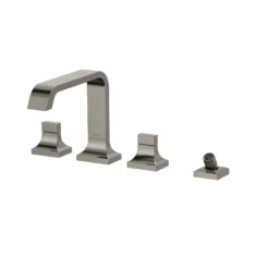 TOTO GC Two-Handle Deck-Mount Roman Tub Filler Trim with Handshower, Polished Nickel, Brass, TBG08202U#PN