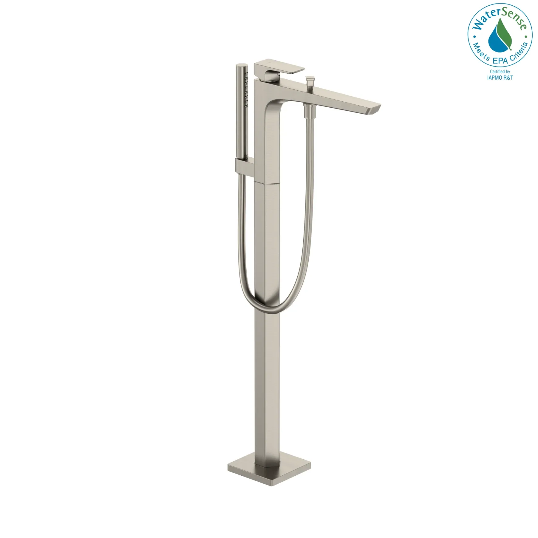 TOTO GE Single-Handle Free Standing Tub Filler with Handshower, Brushed Nickel, Brass, TBG07306U#BN