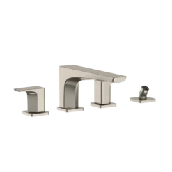 TOTO GE Two-Handle Deck-Mount Roman Tub Filler Trim with Handshower, Brushed Nickel, Brass, TBG07202U#BN