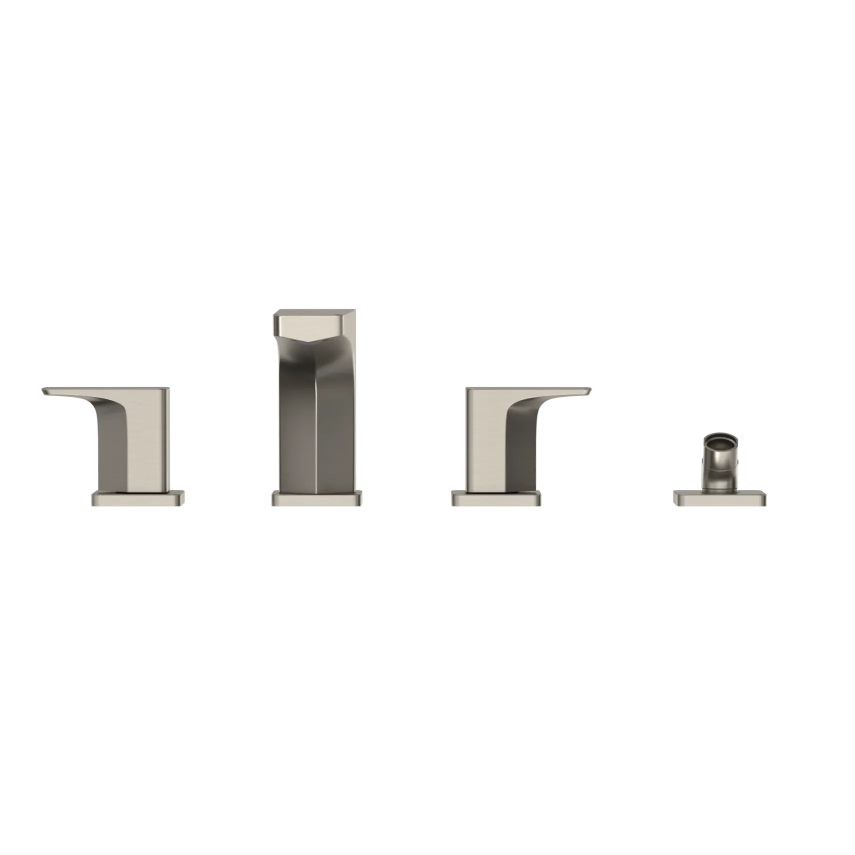 TOTO GE Two-Handle Deck-Mount Roman Tub Filler Trim with Handshower, Brushed Nickel, Brass, TBG07202U#BN