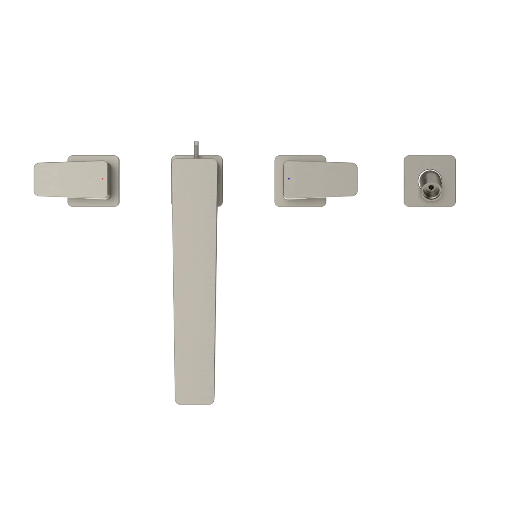 TOTO GE Two-Handle Deck-Mount Roman Tub Filler Trim with Handshower, Brushed Nickel, Brass, TBG07202U#BN