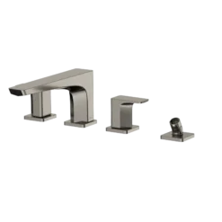 TOTO GE Two-Handle Deck-Mount Roman Tub Filler Trim with Handshower, Polished Nickel, Brass, TBG07202U#PN