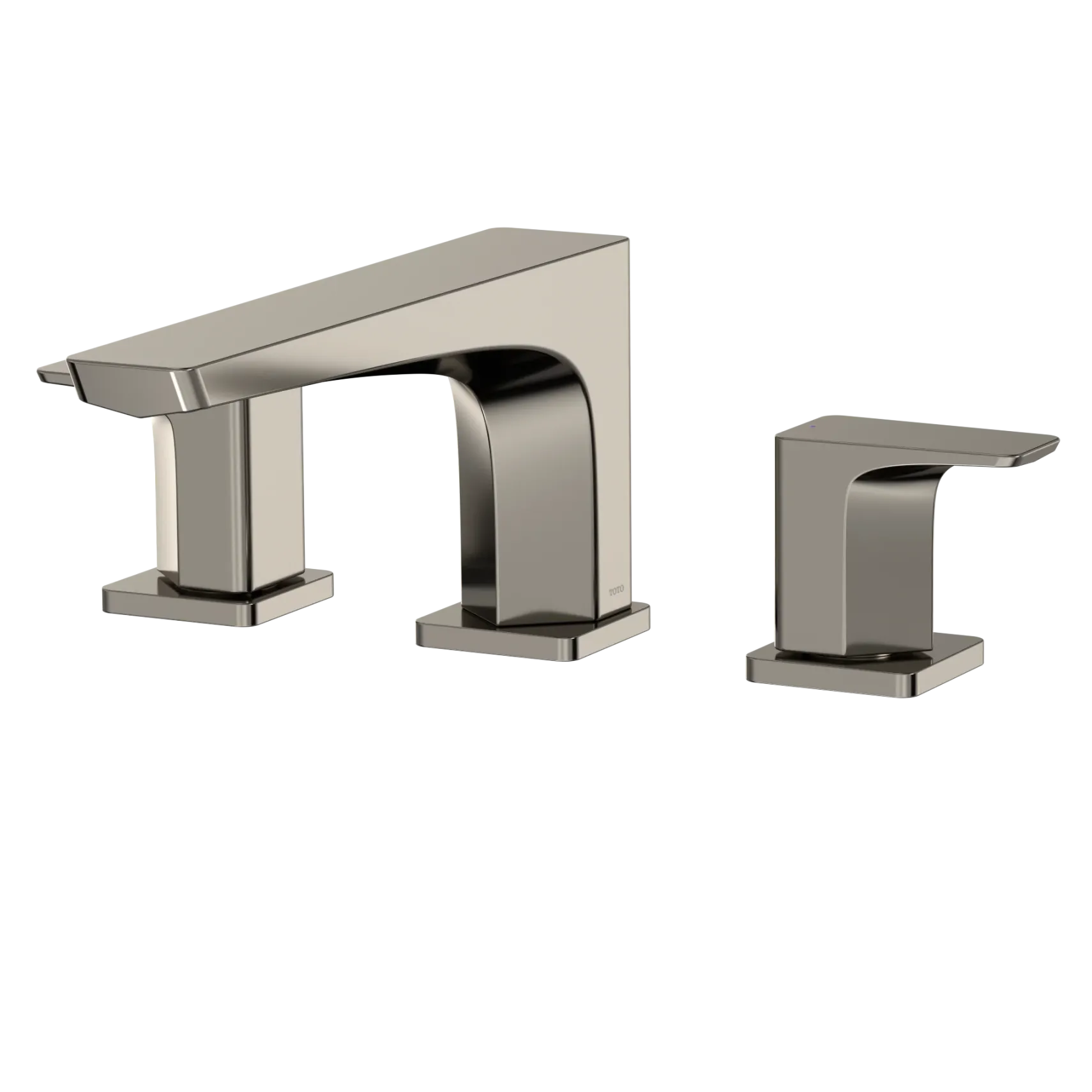 TOTO GE Two-Handle Deck-Mount Roman Tub Filler Trim, Polished Nickel, Brass, TBG07201U#PN