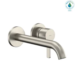 TOTO GF 1.2 GPM Wall-Mount Single-Handle Long Bathroom Faucet with COMFORT GLIDE Technology, Brushed Nickel, Brass, TLG11308U#BN