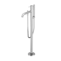 TOTO GF Freestanding Bathroom Tub Filler with COMFORT GLIDE and COMFORT WAVE, Polished Chromel, Brass, TBG11306U#CP