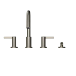 TOTO GF Two Lever Handle Deck-Mount Roman Tub Filler Trim with Handshower, Polished Nickel, Brass, TBG11202UA#PN