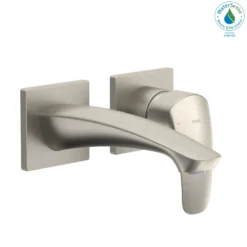 TOTO GM 1.2 GPM Wall-Mount Single-Handle Bathroom Faucet with COMFORT GLIDE Technology, Brushed Nickel, Brass, TLG09307U#BN