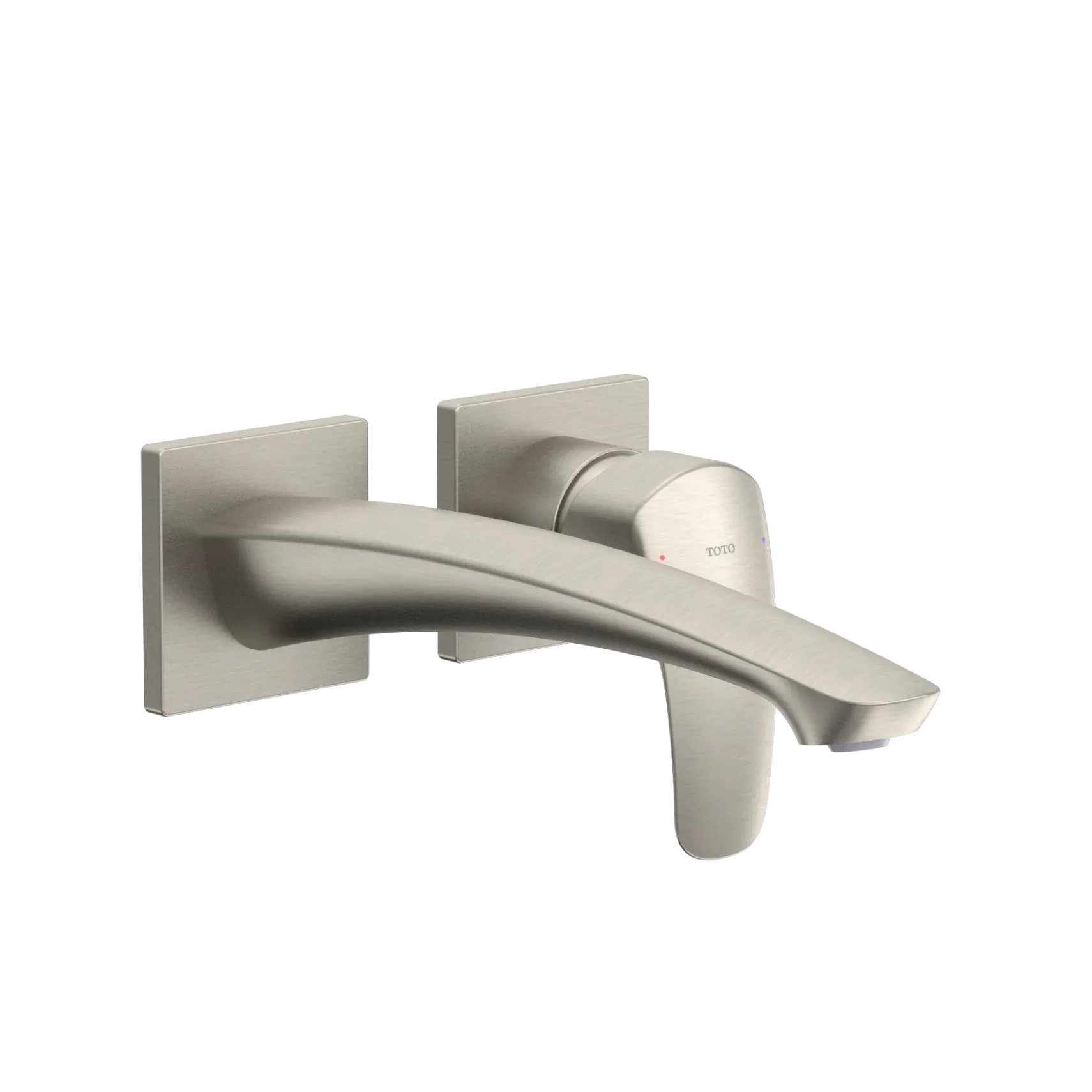 TOTO GM 1.2 GPM Wall-Mount Single-Handle Long Bathroom Faucet with COMFORT GLIDE Technology, Brushed Nickel, Brass, TLG09308U#BN