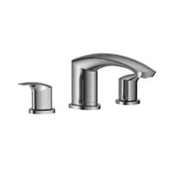 TOTO GM Two-Handle Deck-Mount Roman Tub Filler Trim, Polished Chrome, Brass, TBG09201U#CP