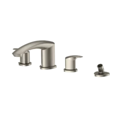 TOTO GM Two-Handle Deck-Mount Roman Tub Filler Trim with Handshower, Brushed Nickel, Brass, TBG09202U#BN