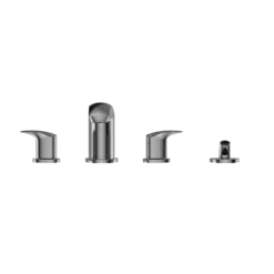 TOTO GM Two-Handle Deck-Mount Roman Tub Filler Trim with Handshower, Polished Chrome, Brass, TBG09202U#CP