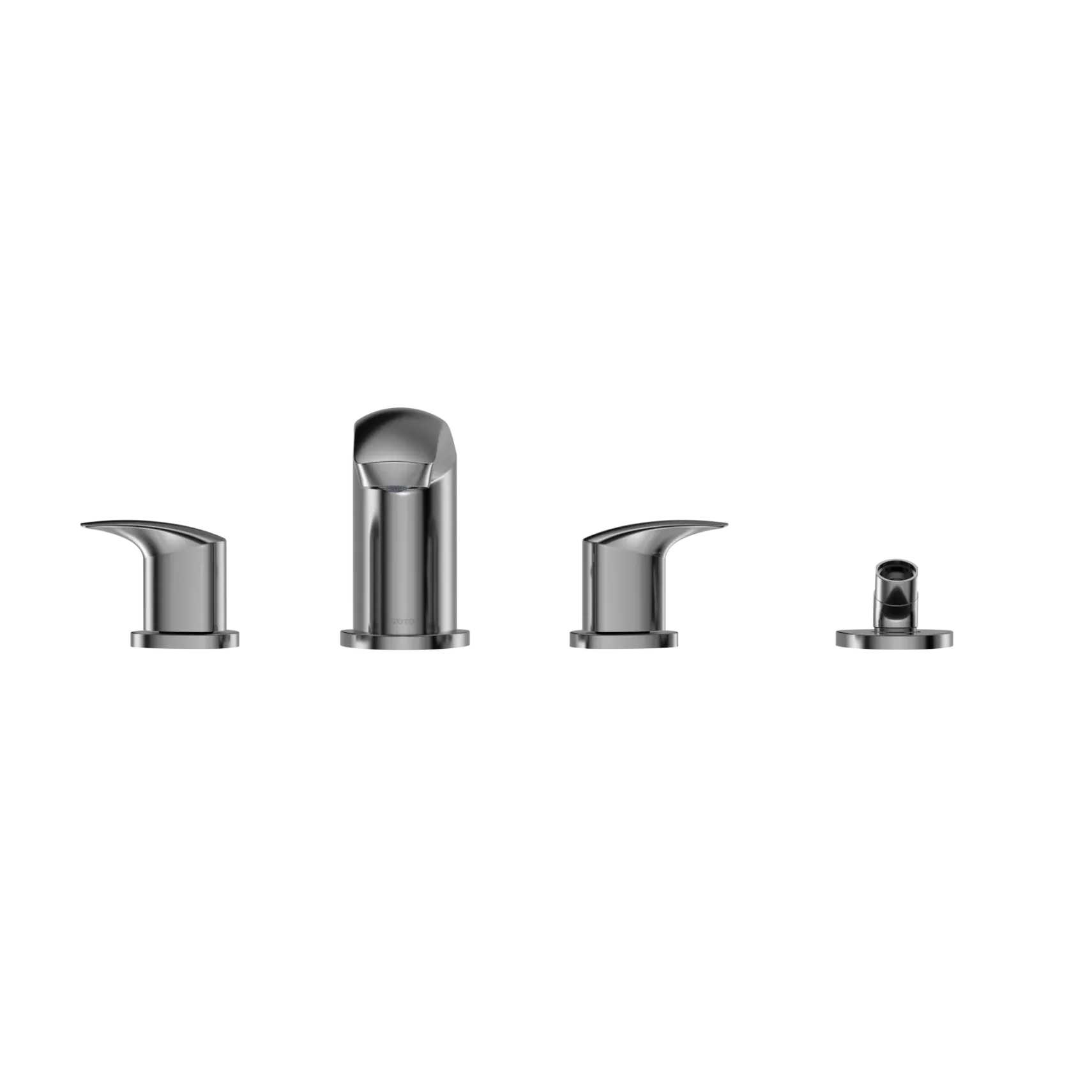 TOTO GM Two-Handle Deck-Mount Roman Tub Filler Trim with Handshower, Polished Chrome, Brass, TBG09202U#CP