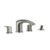 TOTO GM Two-Handle Deck-Mount Roman Tub Filler Trim with Handshower, Polished Nickel, Brass, TBG09202U#PN