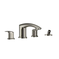 TOTO GM Two-Handle Deck-Mount Roman Tub Filler Trim with Handshower, Polished Nickel, Brass, TBG09202U#PN