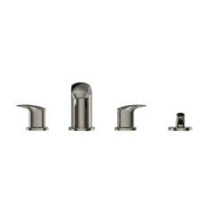 TOTO GM Two-Handle Deck-Mount Roman Tub Filler Trim with Handshower, Polished Nickel, Brass, TBG09202U#PN