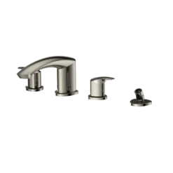 TOTO GM Two-Handle Deck-Mount Roman Tub Filler Trim with Handshower, Polished Nickel, Brass, TBG09202U#PN