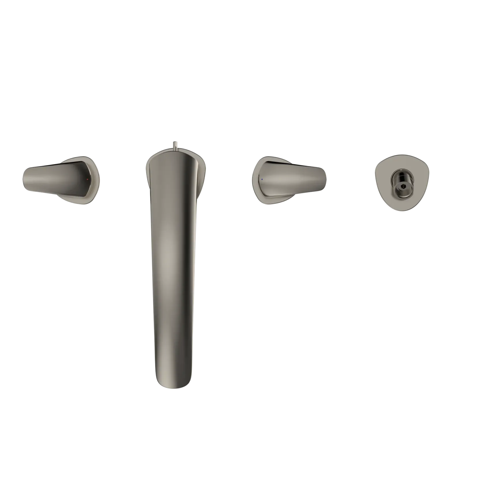 TOTO GM Two-Handle Deck-Mount Roman Tub Filler Trim with Handshower, Polished Nickel, Brass, TBG09202U#PN