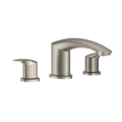 TOTO GM Two-Handle Deck-Mount Roman Tub Filler Trim, Brushed Nickel, Brass, TBG09201U#BN