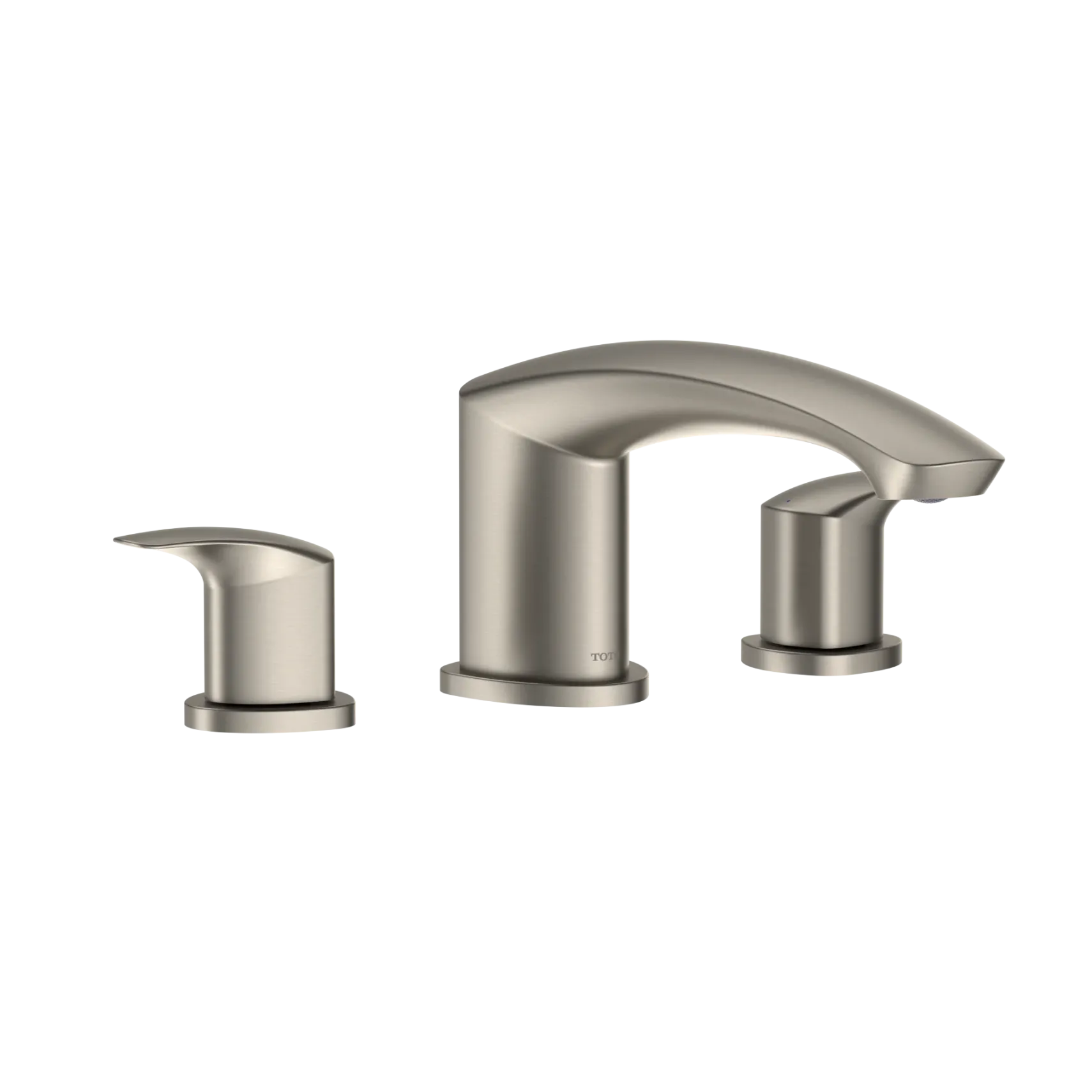 TOTO GM Two-Handle Deck-Mount Roman Tub Filler Trim, Brushed Nickel, Brass, TBG09201U#BN