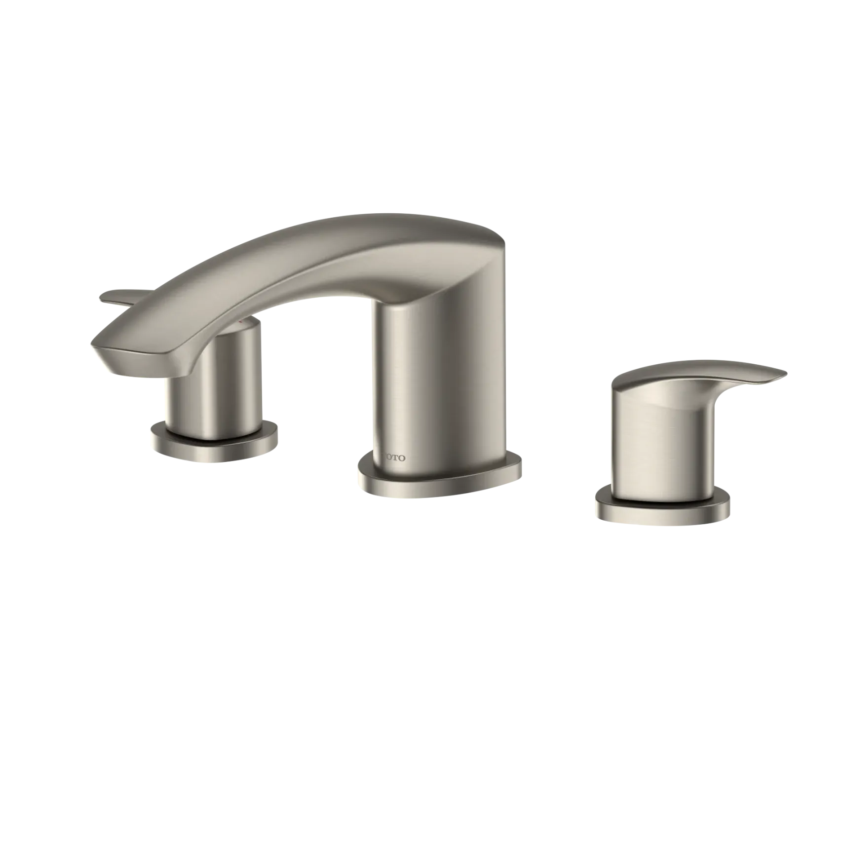 TOTO GM Two-Handle Deck-Mount Roman Tub Filler Trim, Brushed Nickel, Brass, TBG09201U#BN