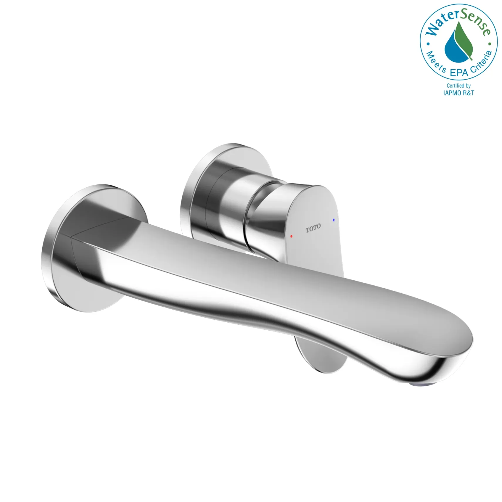 TOTO GO 1.2 GPM Wall-Mount Single-Handle L Bathroom Faucet with COMFORT GLIDE Technology, Polished Chrome, Brass, TLG01311UA#CP