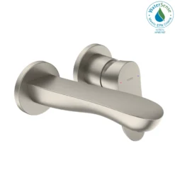TOTO GO 1.2 GPM Wall-Mount Single-Handle Bathroom Faucet with COMFORT GLIDE Technology, Brushed Nickel, Brass, TLG01310UA#BN