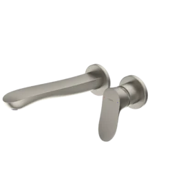 TOTO GO 1.2 GPM Wall-Mount Single-Handle L Bathroom Faucet with COMFORT GLIDE Technology, Brushed Nickel, Brass, TLG01311UA#BN